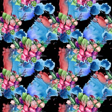 Kır çiçeği buketi desen suluboya tarzında.