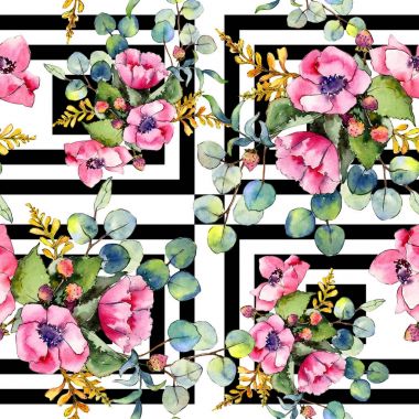 Kır çiçeği buketi desen suluboya tarzında.