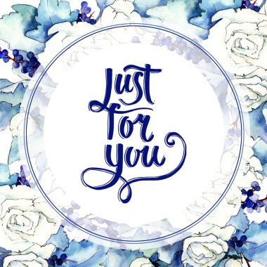 Kır çiçeği buketi çerçeve suluboya tarzında.