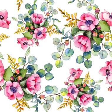 Kır çiçeği buketi desen suluboya tarzında.