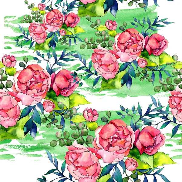 Mazzo di fiori selvatici modello in stile acquerello . — Foto Stock