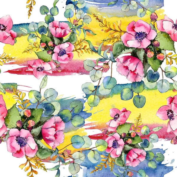 Kır çiçeği buketi desen suluboya tarzında.