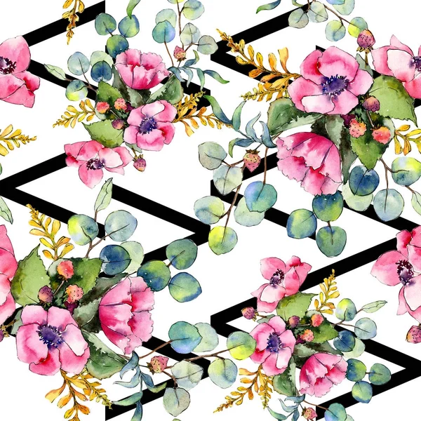 Kır çiçeği buketi desen suluboya tarzında.