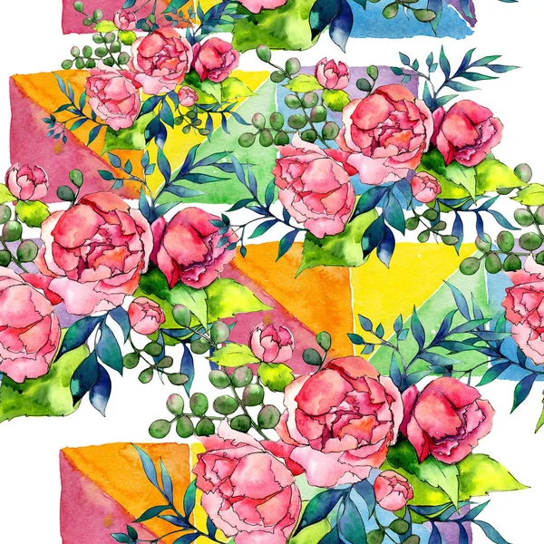 Wildflower kytice vzor ve stylu akvarelu. — Stock fotografie