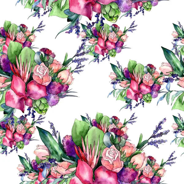 Kır çiçeği buketi desen suluboya tarzında.