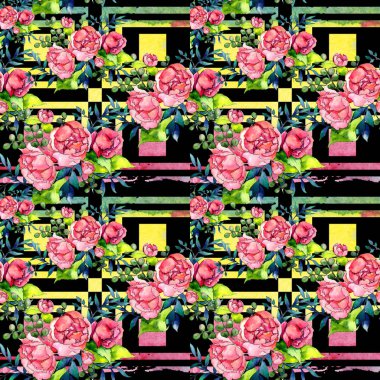 Kır çiçeği buketi desen suluboya tarzında.