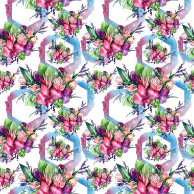 Kır çiçeği buketi desen suluboya tarzında.