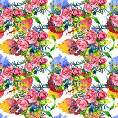 Kır çiçeği buketi desen suluboya tarzında.