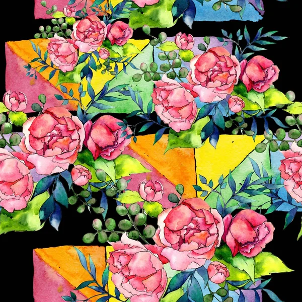 Mazzo di fiori selvatici modello in stile acquerello . — Foto Stock