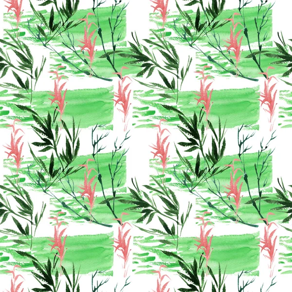 Tropical bamboo in a watercolor style isolated.