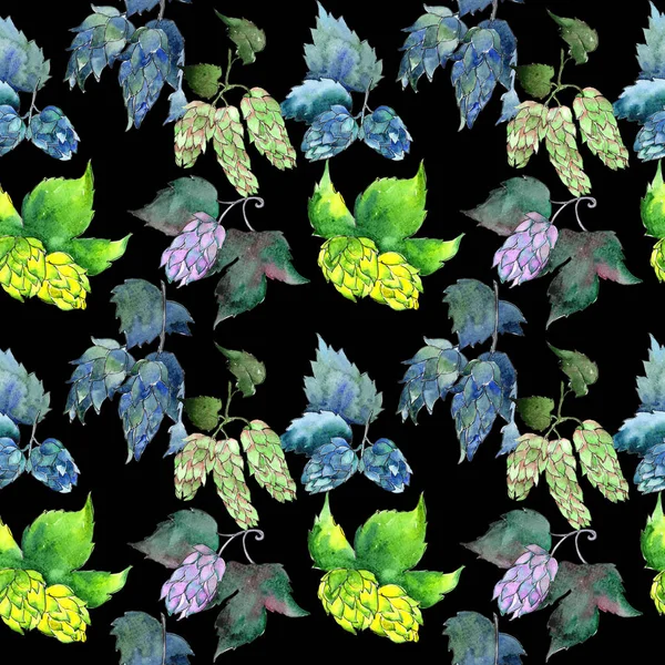 Wildflower λυκίσκου λουλούδι μοτίβο σε στυλ υδροχρώματος. — Φωτογραφία Αρχείου