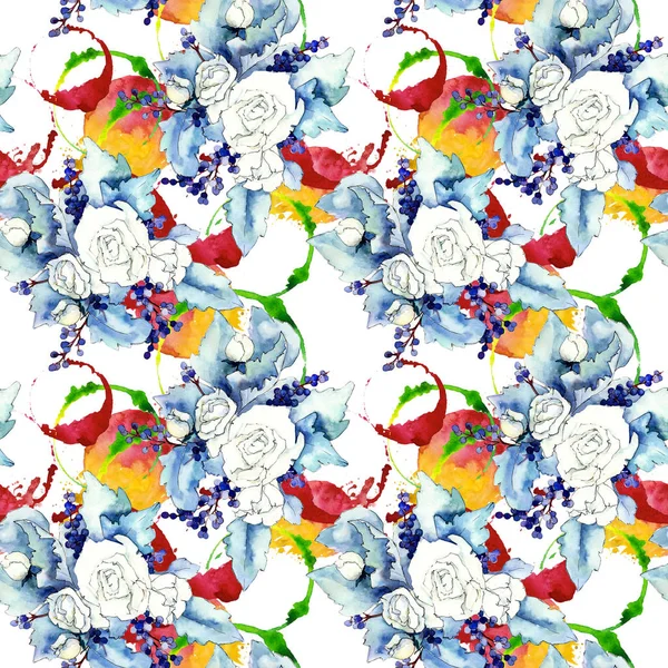 Wildflower bouquet pattern in a watercolor style. — Stock Photo, Image
