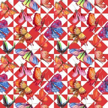 Egzotik kelebek vahşi böcek desen suluboya tarzında.