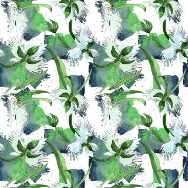 Kır çiçeği orkide çiçek deseni suluboya tarzında.