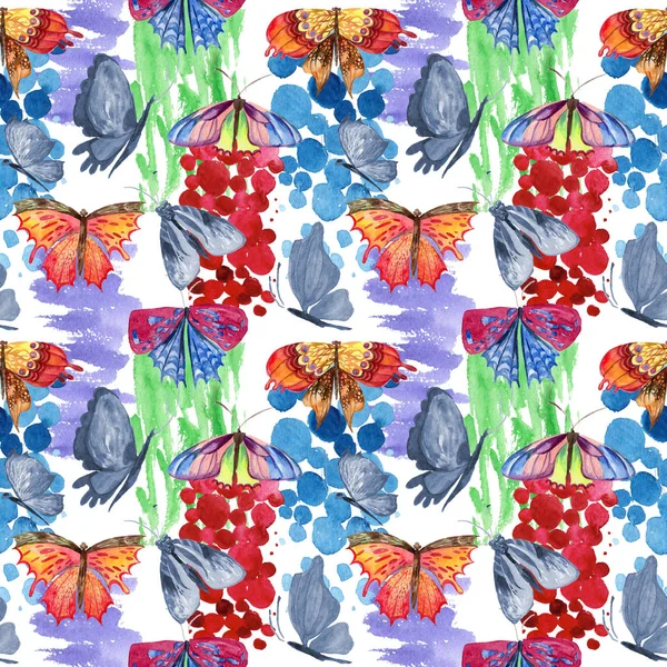 Egzotyczny motyl dziki owad wzór w stylu przypominającym akwarele. — Zdjęcie stockowe