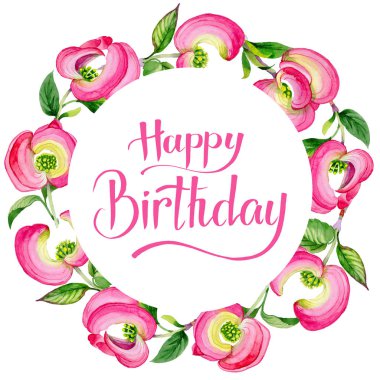 Kır çiçeği cornos Florida çiçek çelenk suluboya tarzında.