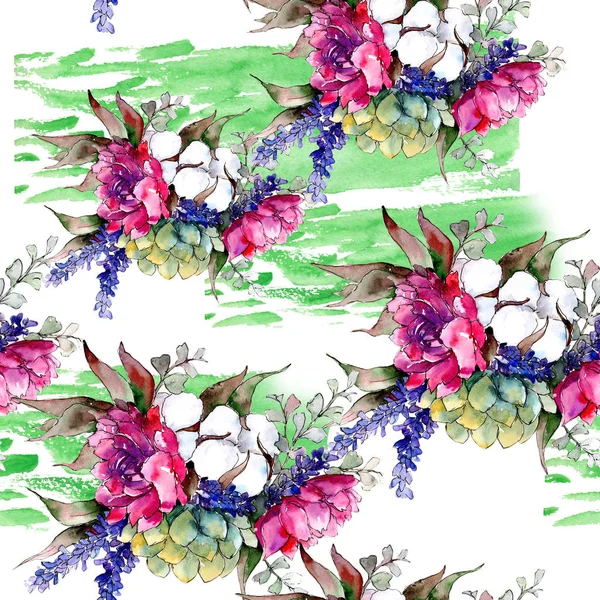 Bouquet flower pattern in a watercolor style. — Stock Photo, Image