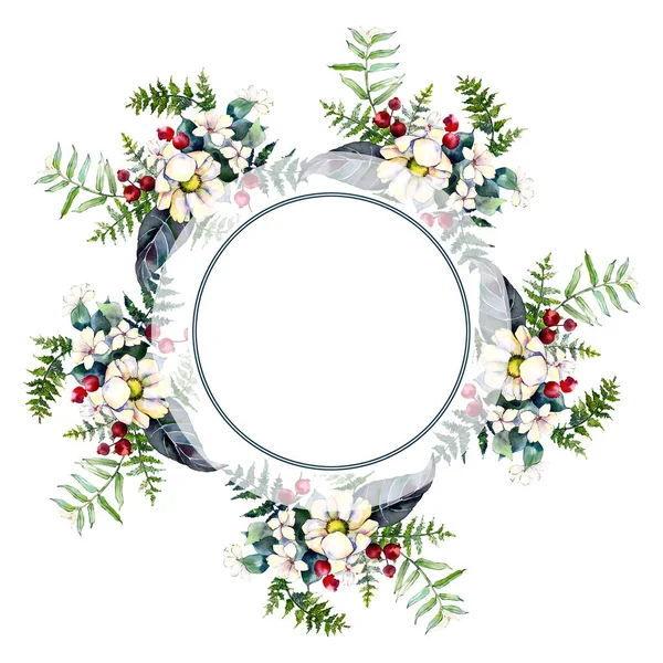 Bouquet flower wreath in a watercolor style. — Stock Photo, Image