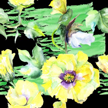 Kır çiçeği eustama çiçek deseni suluboya tarzında.