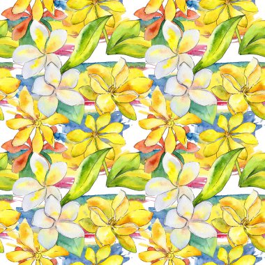 Kır çiçeği gardenya çiçek deseni suluboya tarzında.