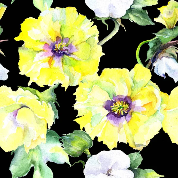 Αγριολούλουδα eustama λουλούδι μοτίβο σε στυλ υδροχρώματος. — Φωτογραφία Αρχείου