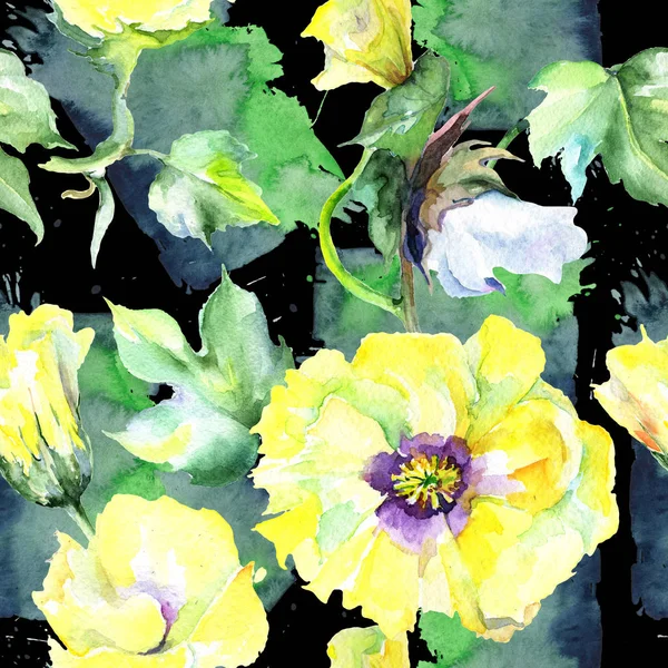 Kır çiçeği eustama çiçek deseni suluboya tarzında.