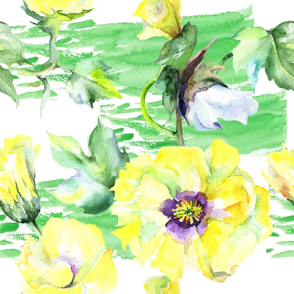 Kır çiçeği eustama çiçek deseni suluboya tarzında.