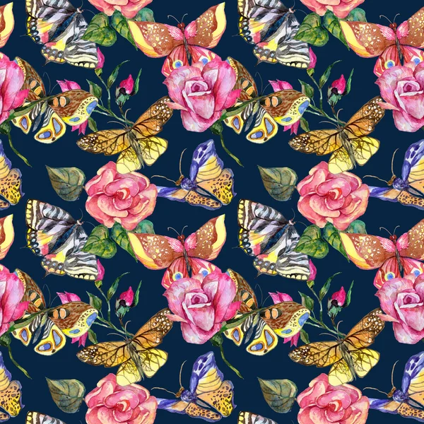 Egzotik kelebek vahşi böcek desen suluboya tarzında.