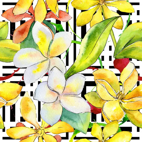 Wildflower gardenia flower pattern in a watercolor style.