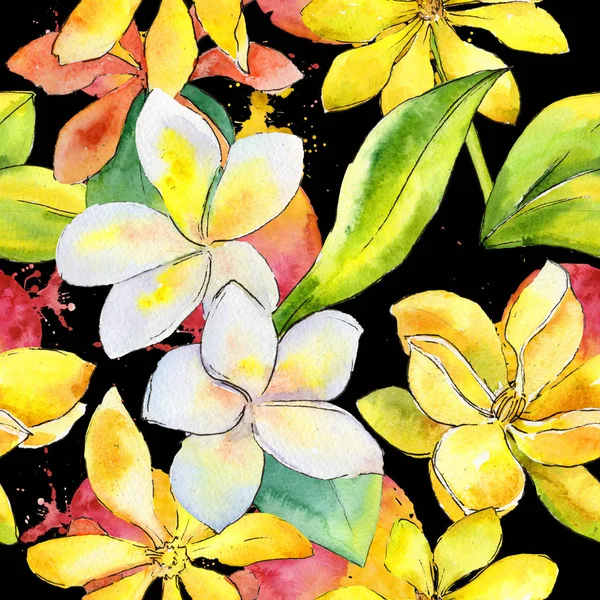 Wildflower gardenia flower pattern in a watercolor style.