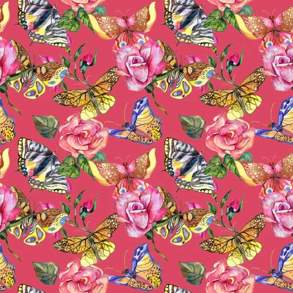 Egzotik kelebek vahşi böcek desen suluboya tarzında.