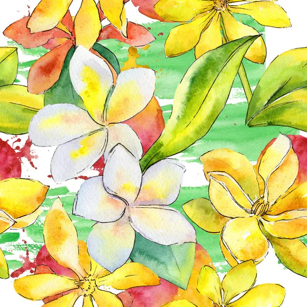 Wildflower gardenia flower pattern in a watercolor style.