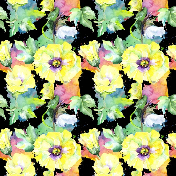 Kır çiçeği eustama çiçek deseni suluboya tarzında.