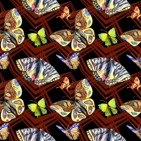 Egzotik kelebek vahşi böcek desen suluboya tarzında.