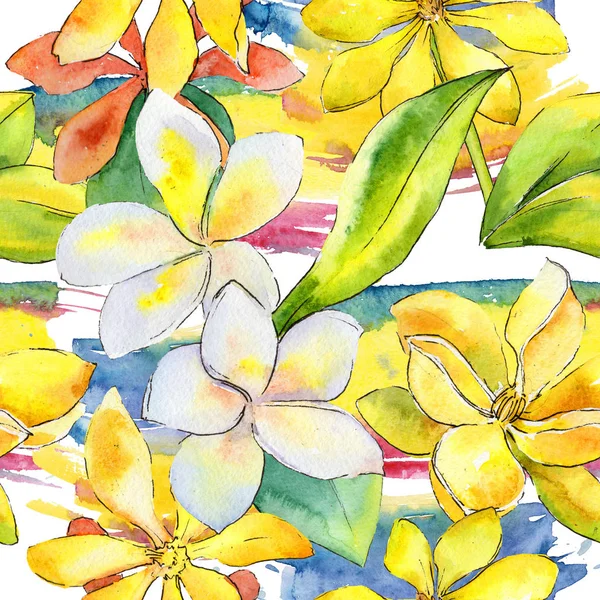 Wildflower gardenia bloemenpatroon in een aquarel stijl. — Stockfoto