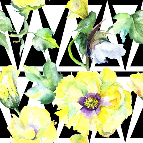 Kır çiçeği eustama çiçek deseni suluboya tarzında.