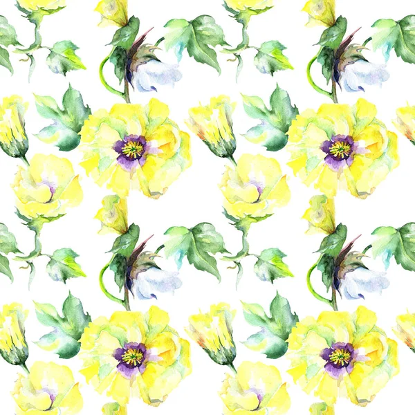 Kır çiçeği eustama çiçek deseni suluboya tarzında.