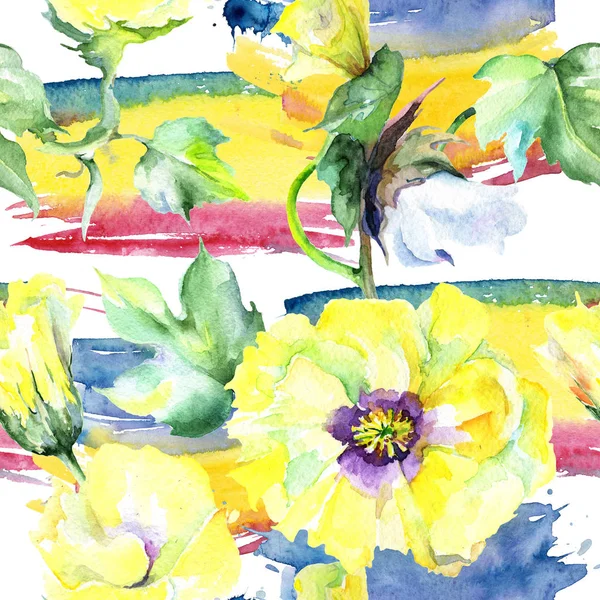 Kır çiçeği eustama çiçek deseni suluboya tarzında.