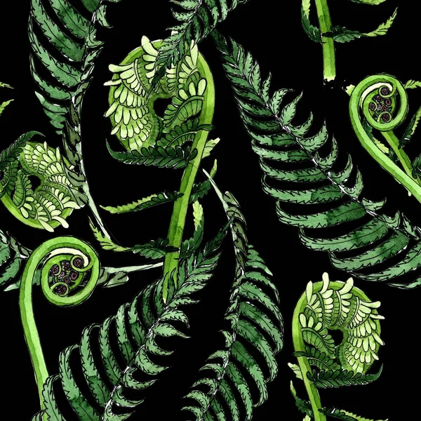 Tropische varens bladeren patroon in een aquarel stijl. — Stockfoto