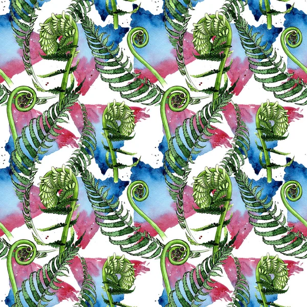 Tropical fern leaves pattern in a watercolor style. — Stock Photo, Image