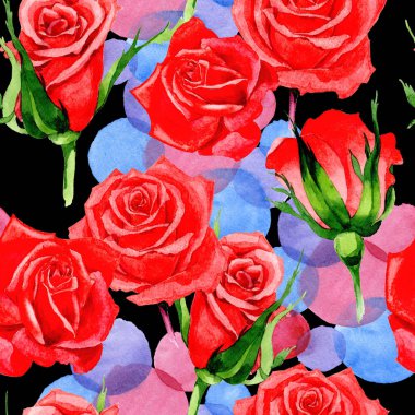 Kır çiçeği gül çiçek deseni suluboya tarzında.