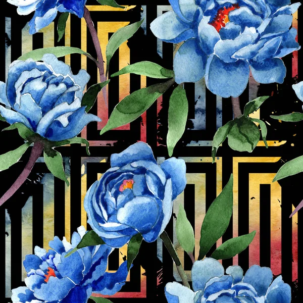 Padrão de flor de peônia de flor silvestre em um estilo aquarela . — Fotografia de Stock