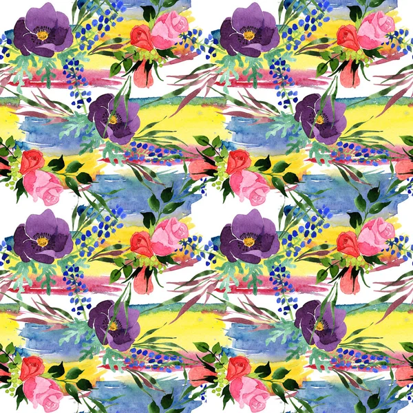 Blumenstrauß im Aquarell-Stil. — Stockfoto