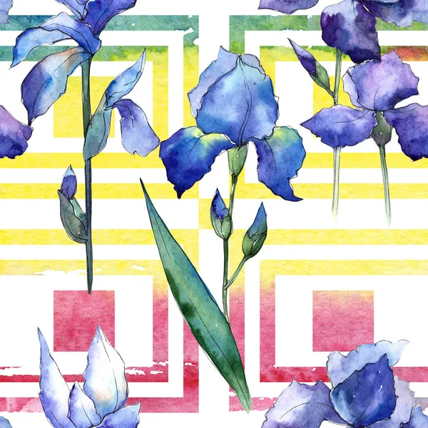 Wildflower iris kwiatki w stylu przypominającym akwarele. — Zdjęcie stockowe