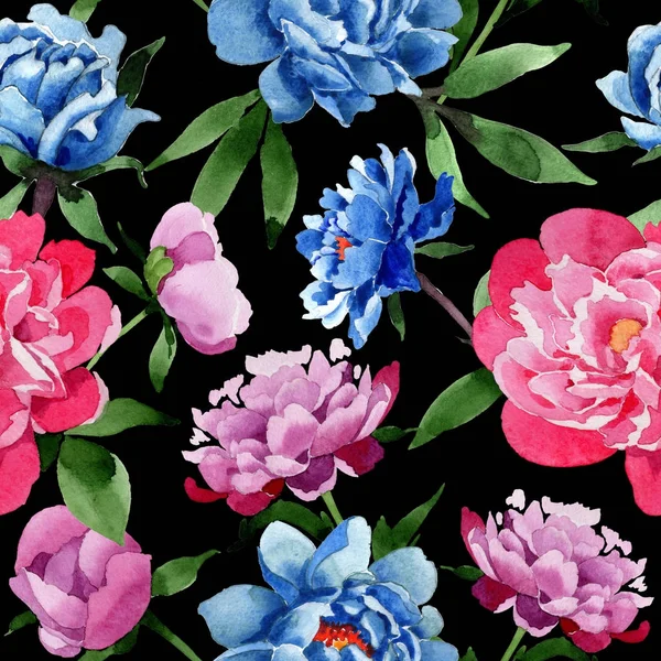 Perleblomstmønster av villblomst i akvarellform . – stockfoto