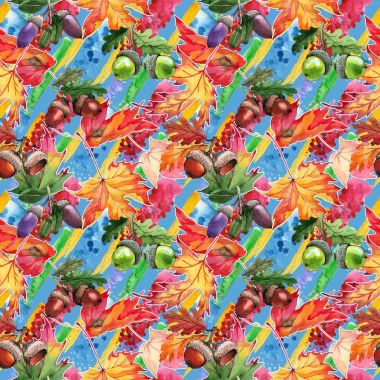 Akçaağaç yaprağı deseni suluboya tarzında.