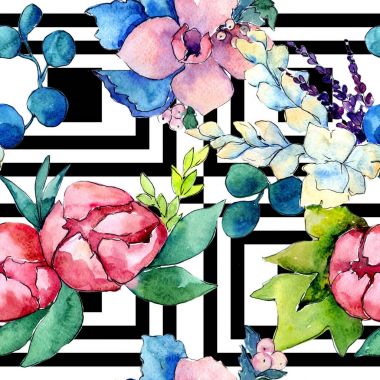 Çiçek kompozisyon izole bir suluboya tarzında.