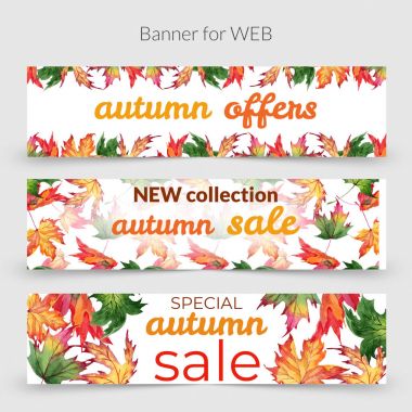 Akçaağaç yaprakları çerçeve suluboya tarzında.