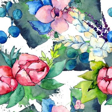 Çiçek kompozisyon izole bir suluboya tarzında.