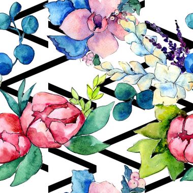 Çiçek kompozisyon izole bir suluboya tarzında.